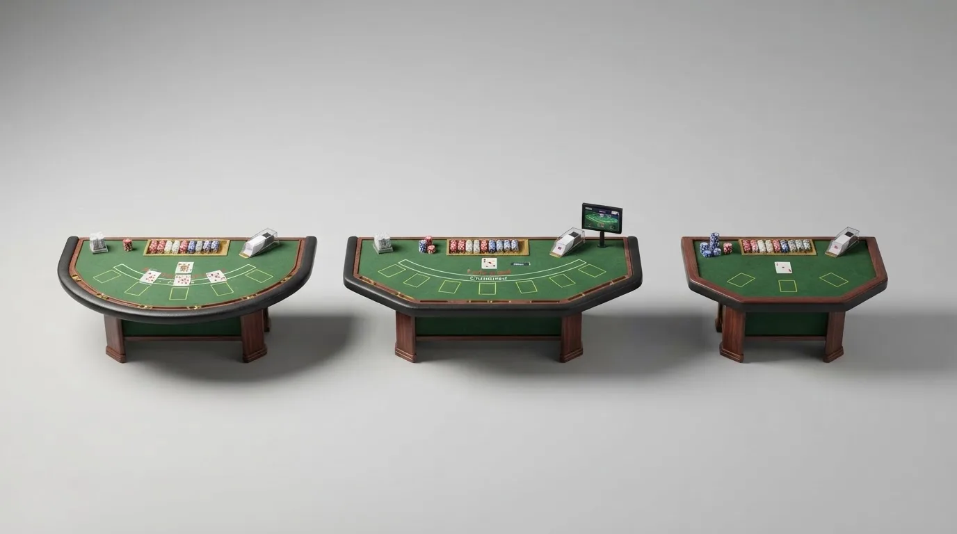 Přehled několika otevřených live blackjackových stolů v lobby online casina.